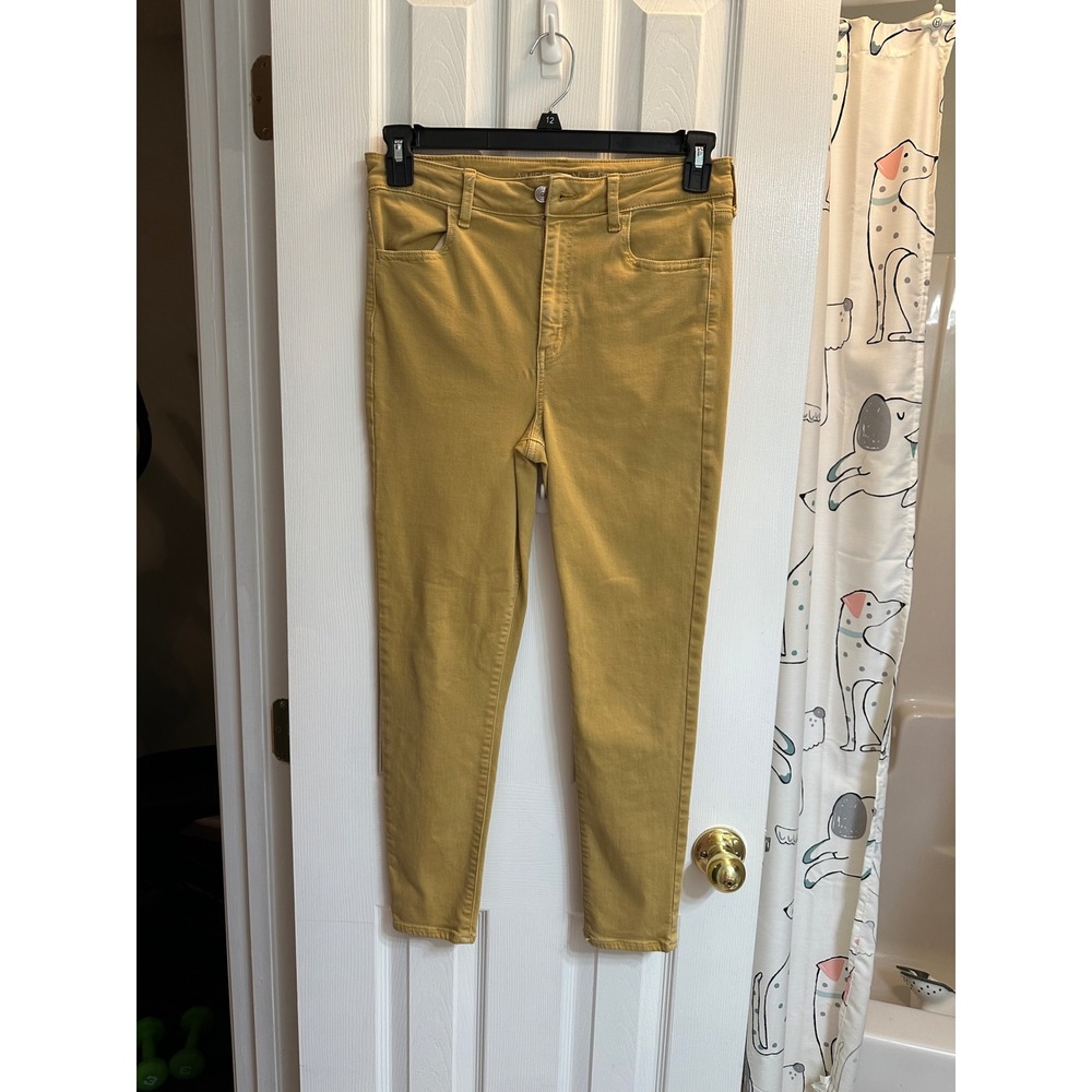 American Eagle Super Hi-Rise Jegging Crop Mustard Yellow Ne(x)t Level Stretch 10 - Picture 2 of 5